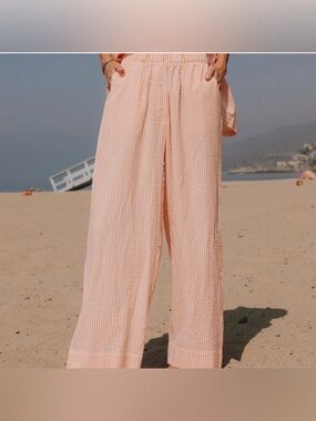 ✨ Daily Drills Seersucker Stripe Wide Leg Pants XS/S ✨